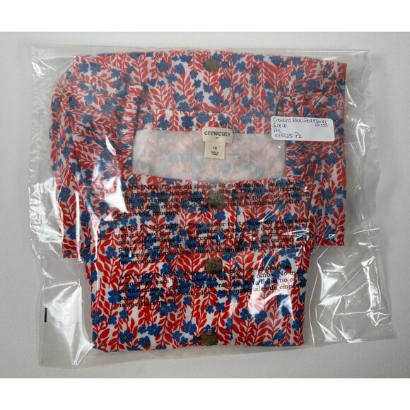 Girls Crewcuts Floral Sleeveless Dress With Ruffle Straps & Button Front Red & B - Picture 13 of 13